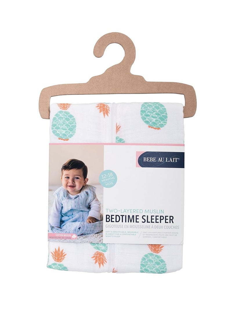 Bebe au Lait Premium Muslin Bedtime Sleepers, 12-18 Months - Oahu - Image 3